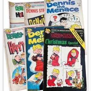 DENNIS The Menace Comic Book Lot Of 6 Christmas Special Dennis Strikes Back More